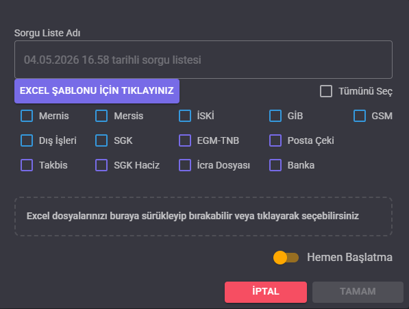 UYAP toplu sorgu ekranı